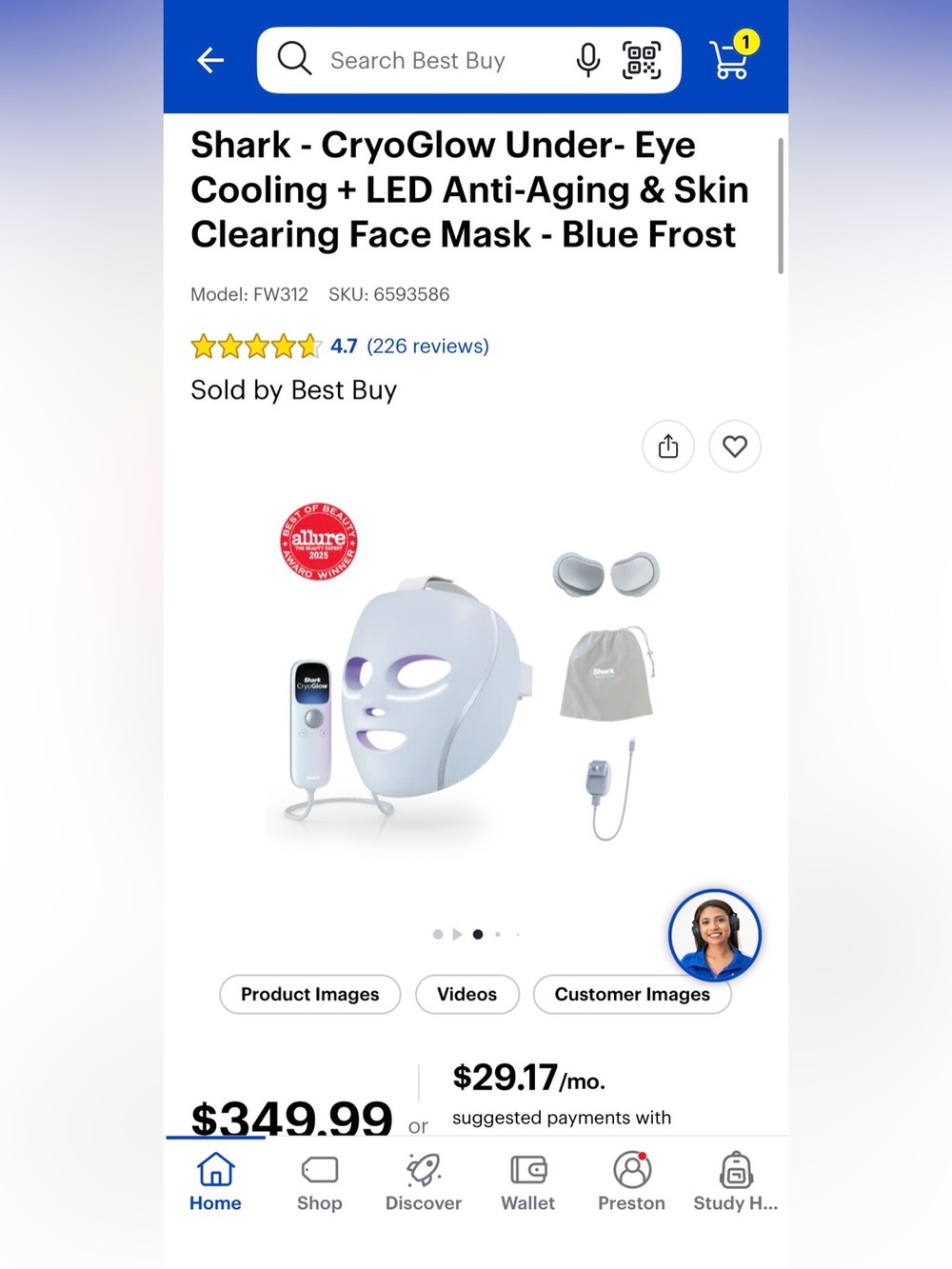 Shark CryoGlow Face Mask